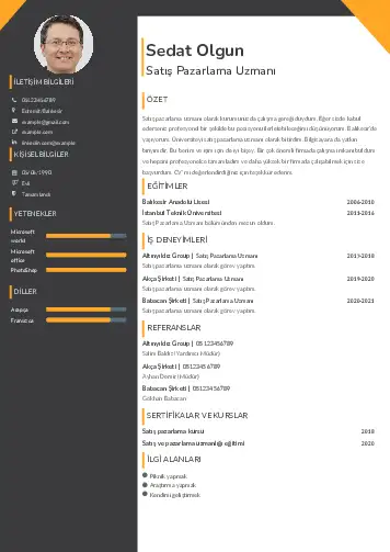 Satış Pazarlama CV Örnekleri cv indir